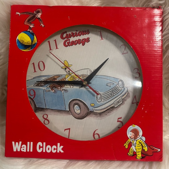 Vintage Original Curious George Wall Clock Universal Studios NIB - Picture 1 of 2